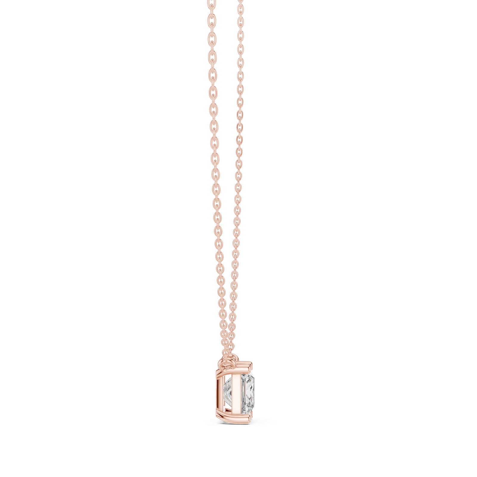 2.50 Ct. Princess Cut Diamond Solitaire Pendant Necklace with Four-Prong Setting (GPD-0076) 11