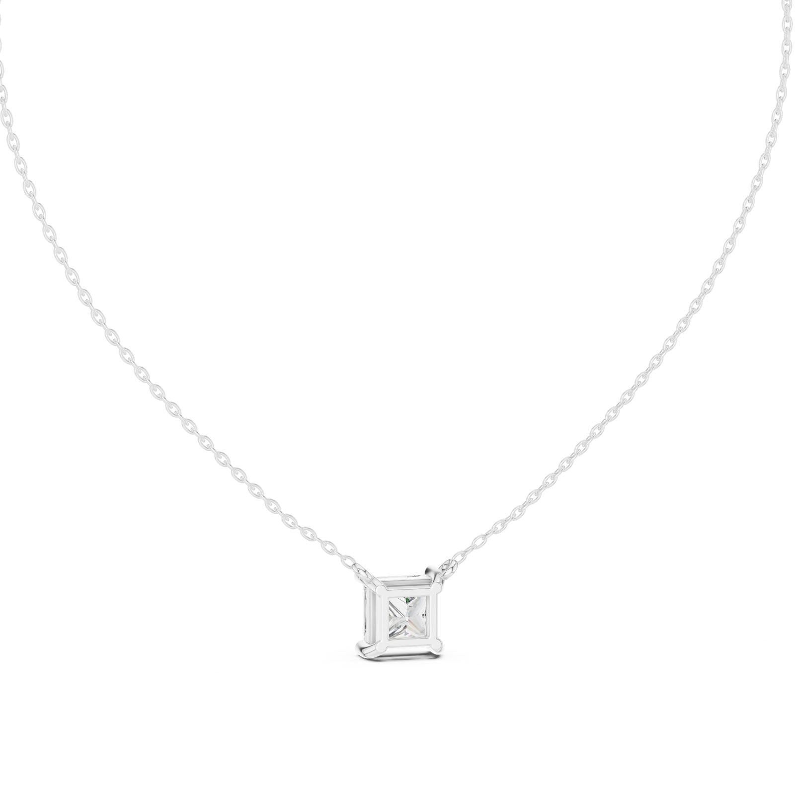 2.50 Ct. Princess Cut Diamond Solitaire Pendant Necklace with Four-Prong Setting (GPD-0076) 6