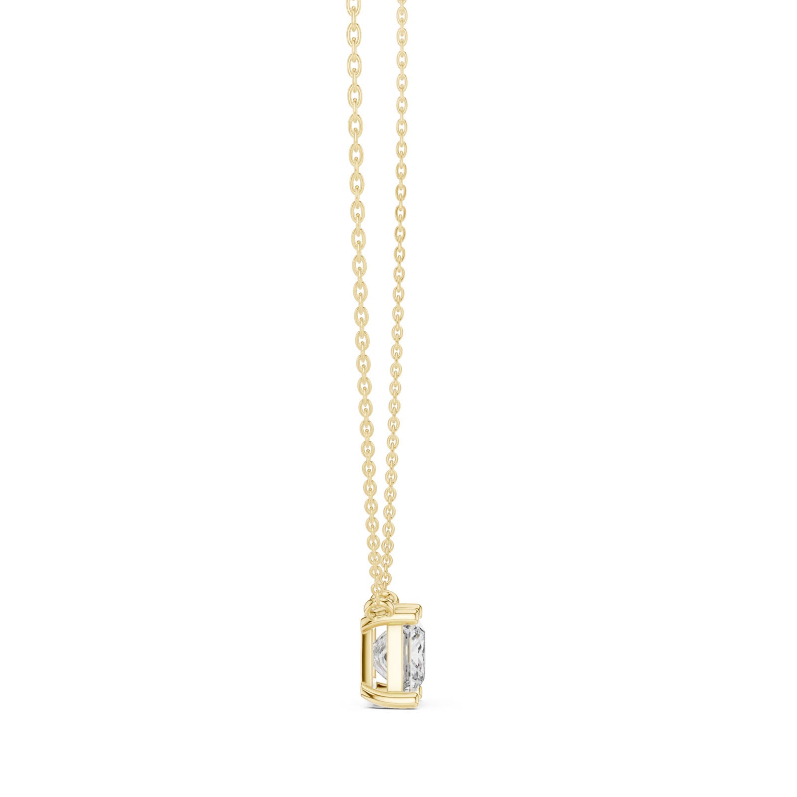 2.50 Ct. Princess Cut Diamond Solitaire Pendant Necklace with Four-Prong Setting (GPD-0076) 3