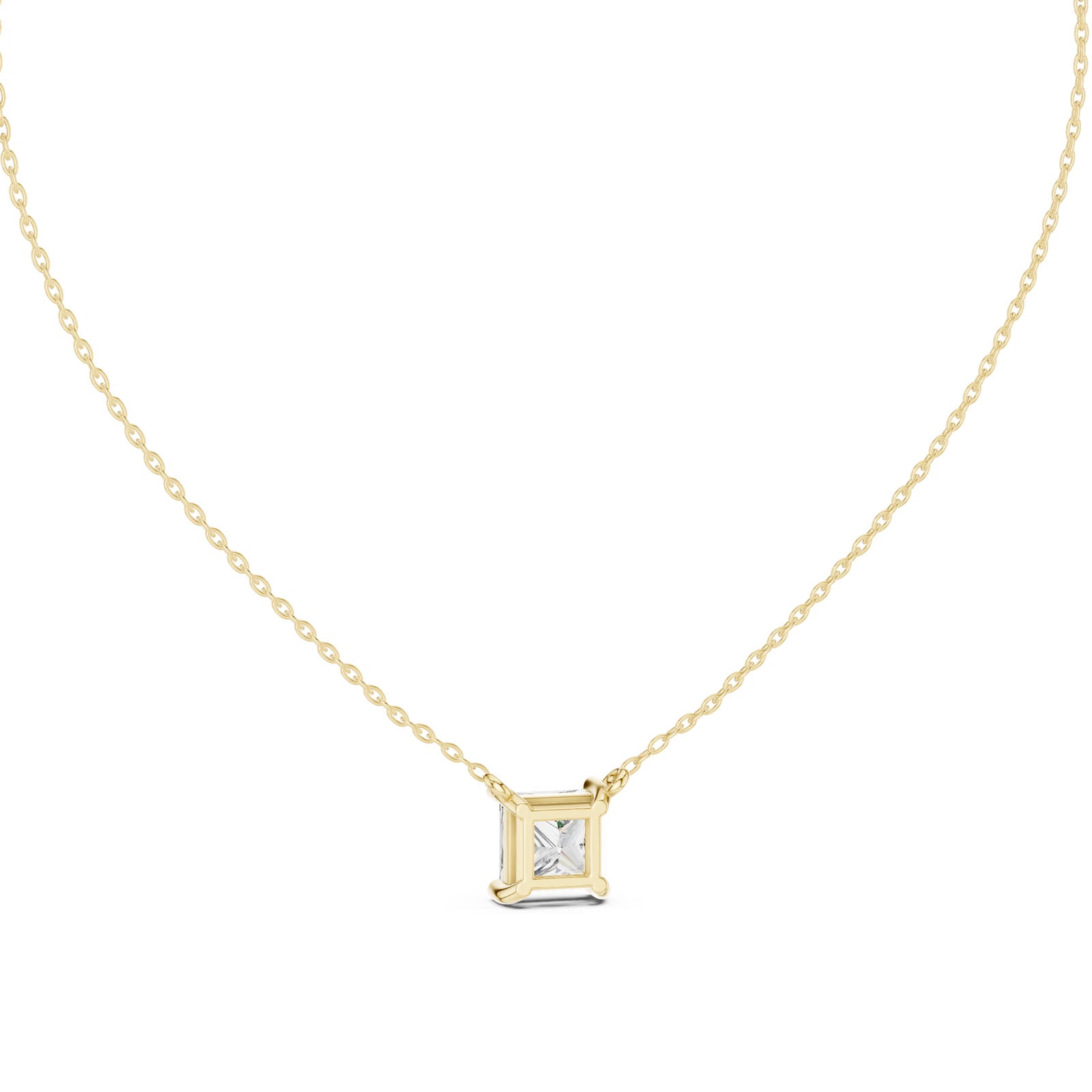2.50 Ct. Princess Cut Diamond Solitaire Pendant Necklace with Four-Prong Setting (GPD-0076) 8