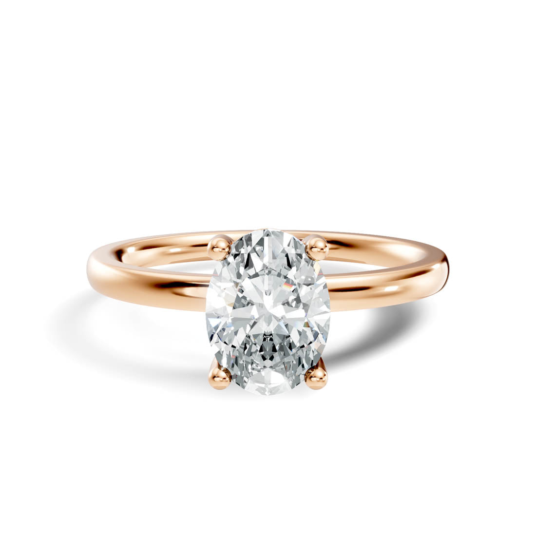 .50-1.00 Ct. Oval Diamond Solitaire Ring with Four-Prong Setting (b12-b) 12
