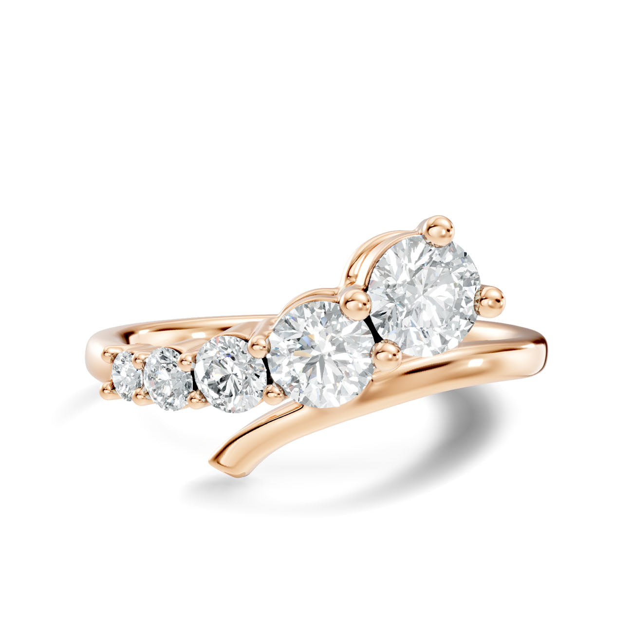 .90 Ct. Graduated Round Diamond Five-Stone Ring with Curved Gallery (L2-27#10011L) 6