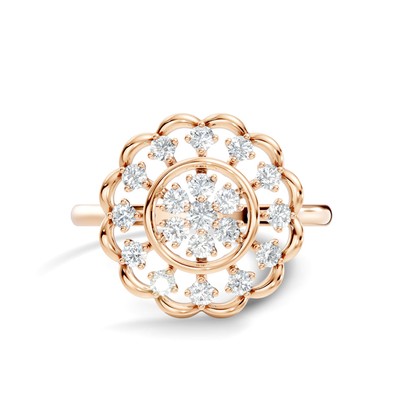 .20 Ct. Round Diamond Floral Cluster Halo Ring (GJSLR-037) 12