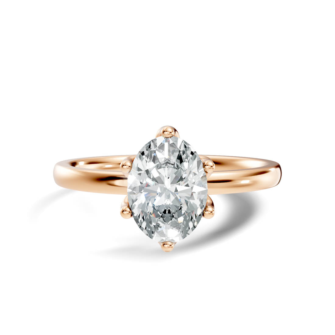 1.00 Ct. Oval Diamond Solitaire Ring with Six-Prong Setting (b11-b) 8