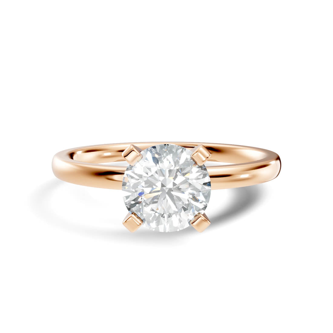 1.00 Ct. Round Diamond Solitaire Ring with Four-Prong Setting (b10-a) 8