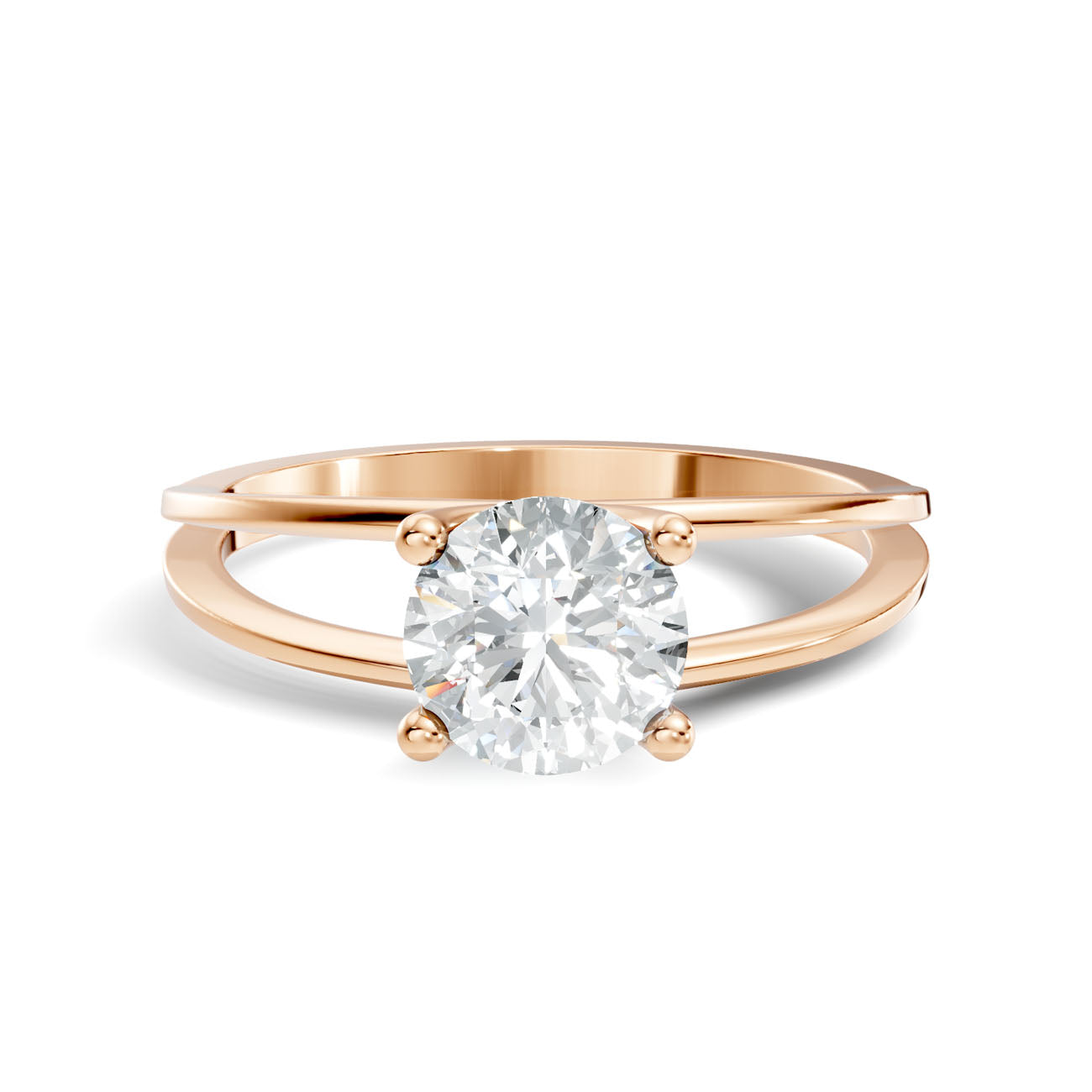 .85 Ct. Round Diamond Solitaire Ring with Split Shank (GJSLR-028) 6