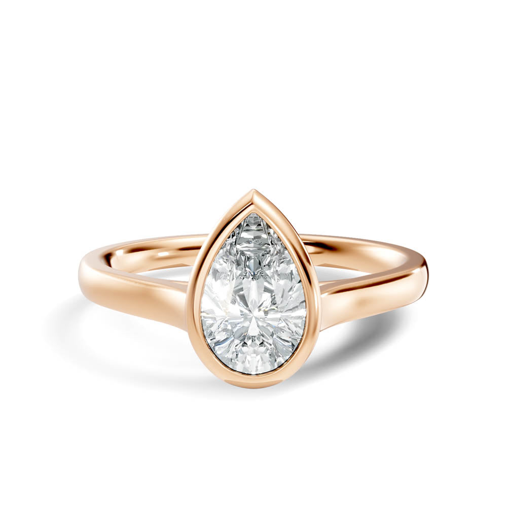 .75 Ct. Pear-Cut Diamond Solitaire Ring with Bezel Setting (b9-c) 14