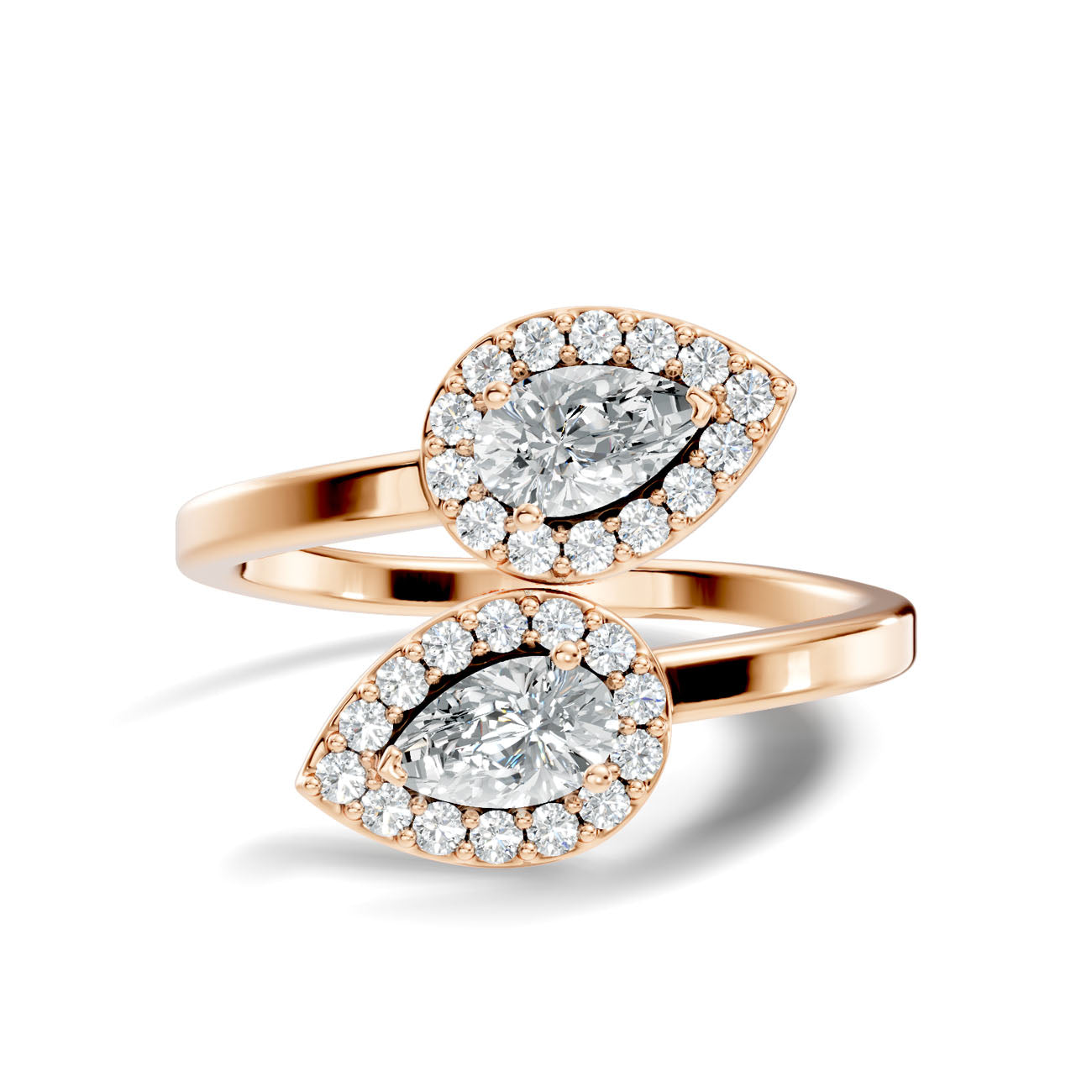 .50 Ct. Pear Diamond Double Halo Bypass Ring (GJSLR-046) 10