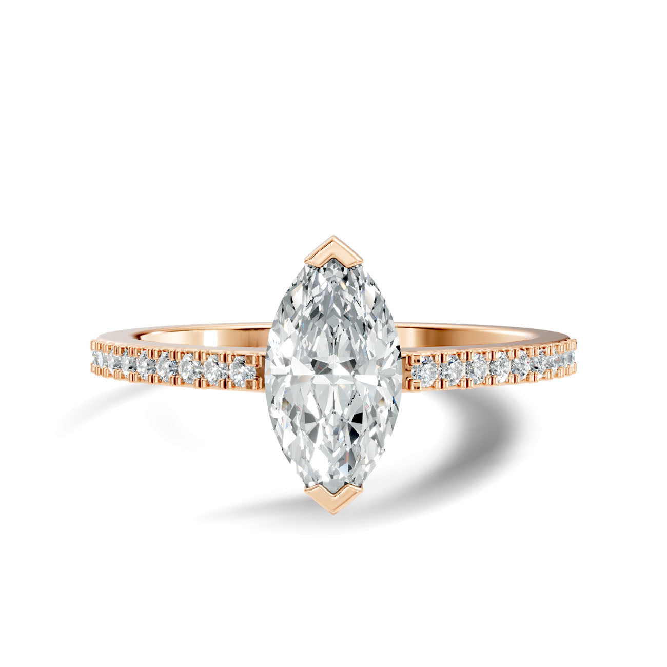 .70 Ct. Marquise Diamond Ring with Pavé Band (GJSLR-010) 7