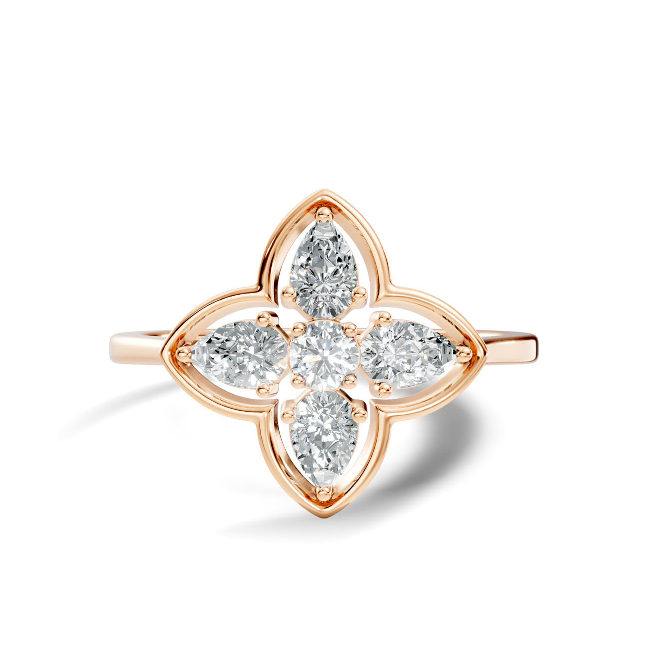 .42 Ct. Pear-Shaped Diamond Floral Cluster Ring (GJSLR-097) 11