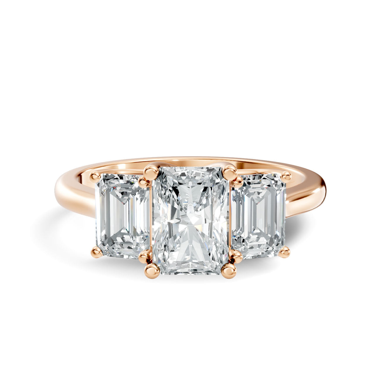 2.08 Ct. Radiant Cut Diamond Ring with Emerald Cut Side Stones (GJSLR-029) 6