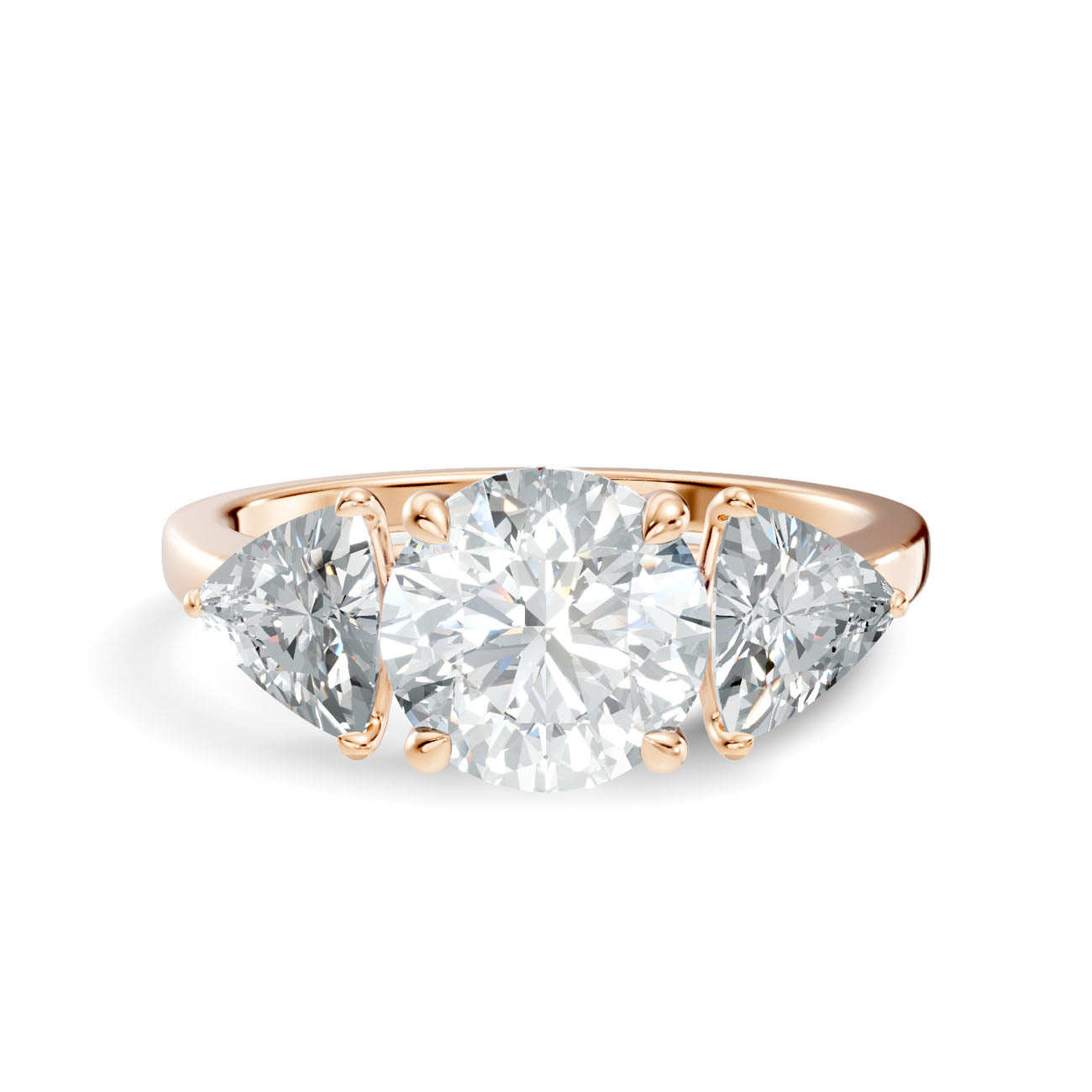 2.45 Ct. Round Diamond Ring with Trillion Side Stones (L2-27#10055L) 3