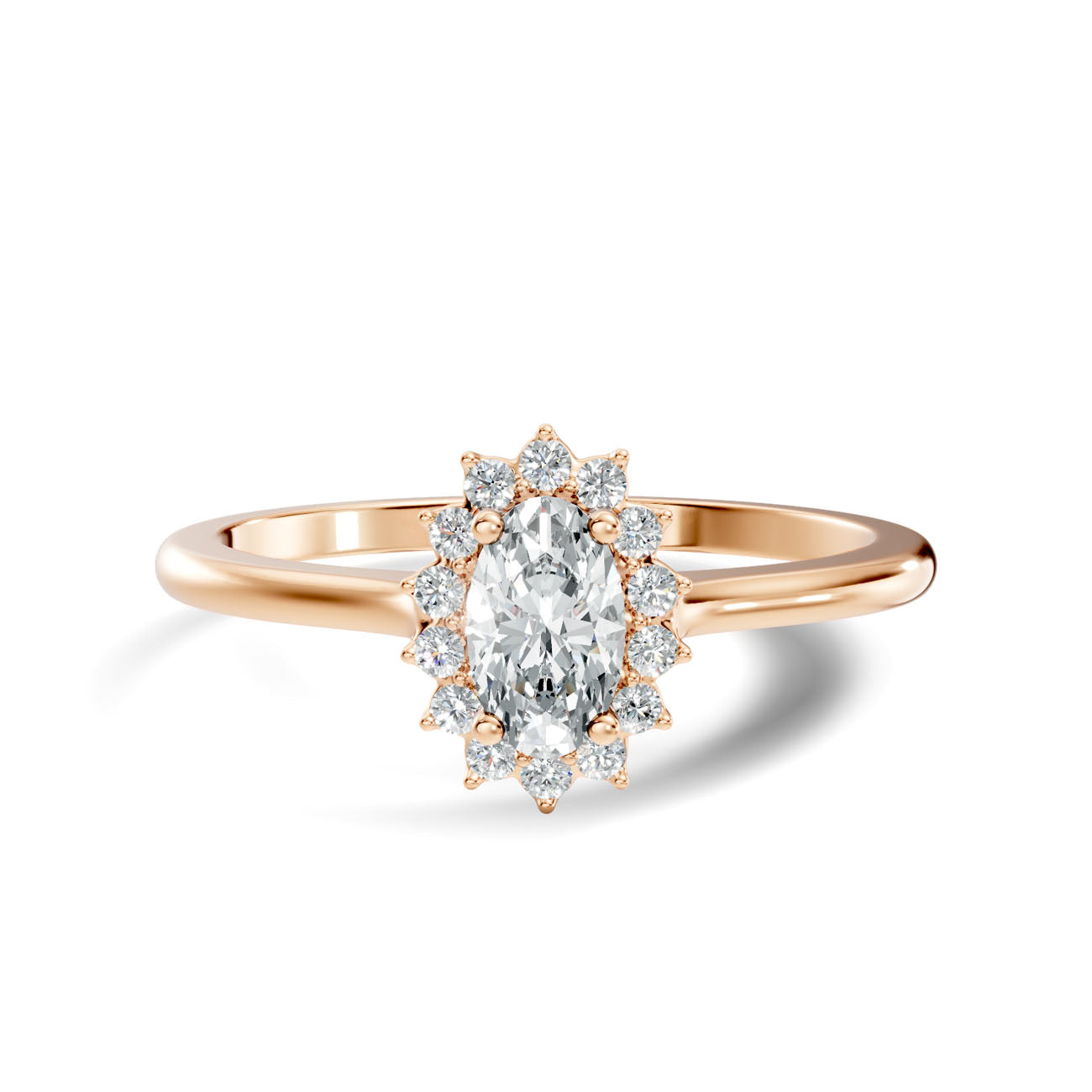 .25 Ct Oval Diamond Starburst Halo Engagement Ring (GJSLR-036) 6