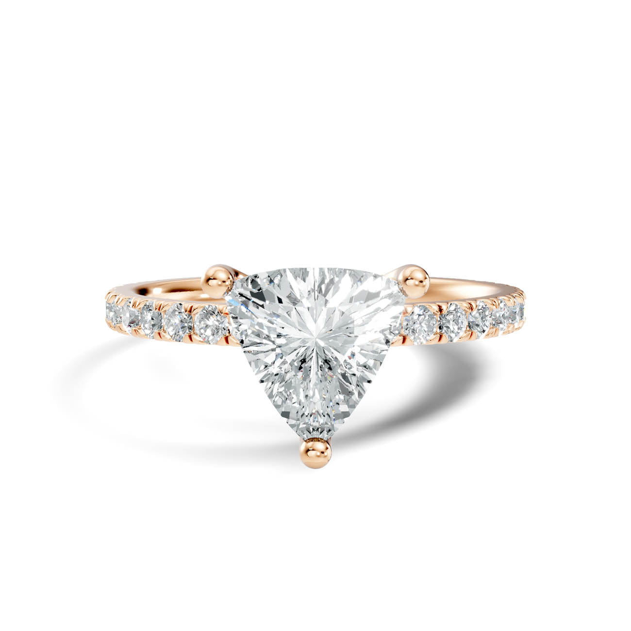 1.34 Ct. Classic Trillion Diamond Ring with Pavé Band Setting (21-g) 3