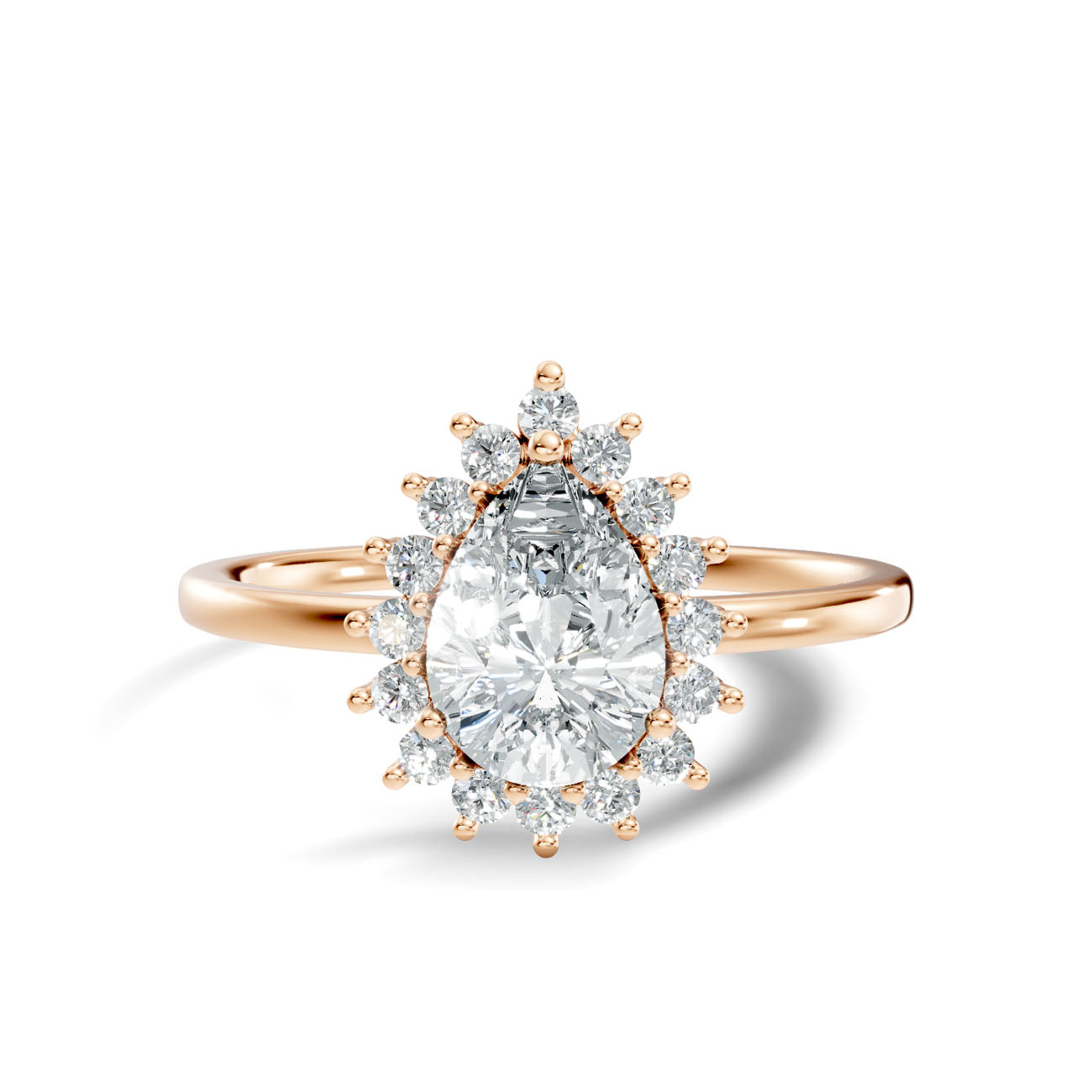 .80 Ct. Pear Diamond Halo Ring with Radiant Cluster Setting (L2-27#10016L) 10