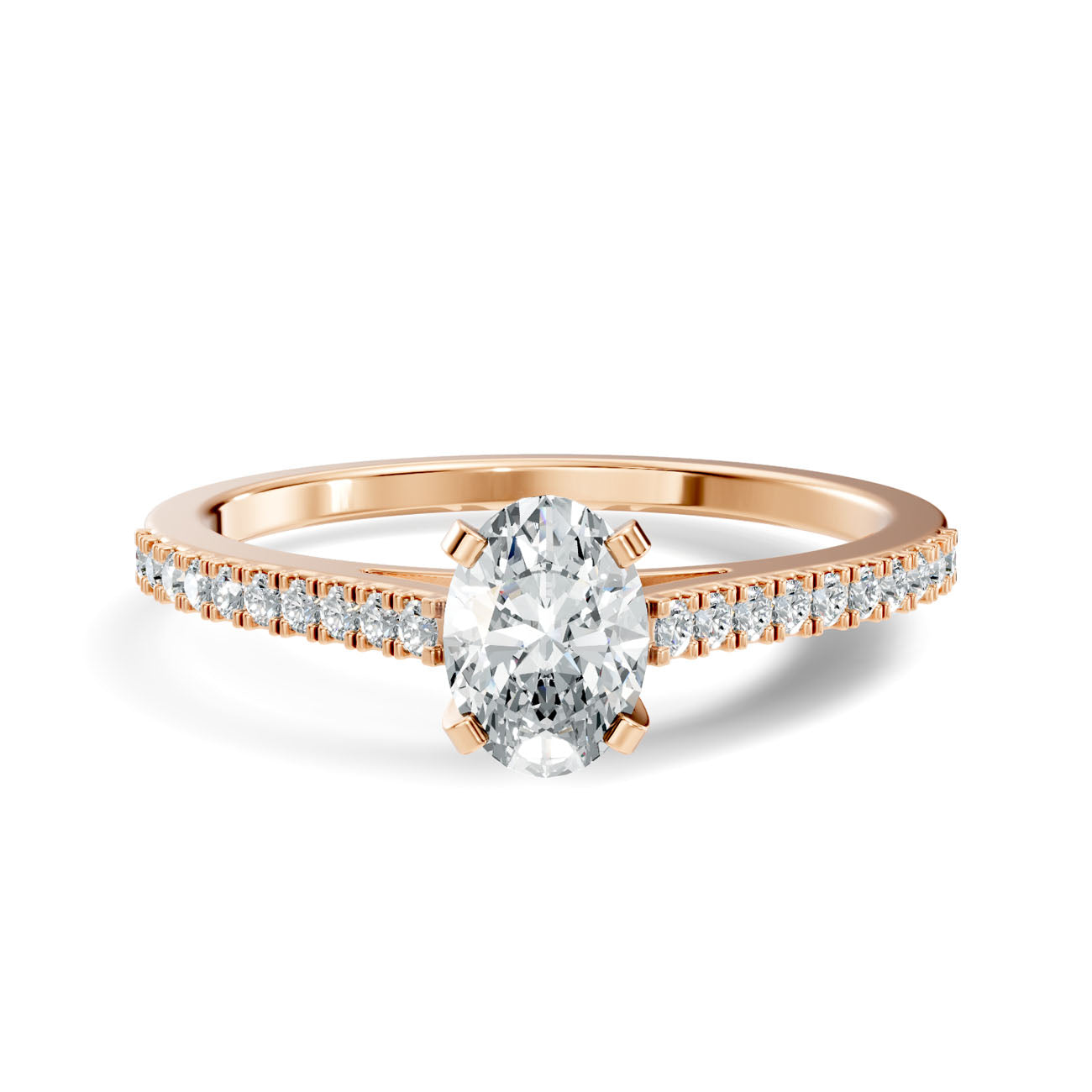 .43 Ct. Oval Diamond Ring with Pavé Band (GJSLR-020) 10