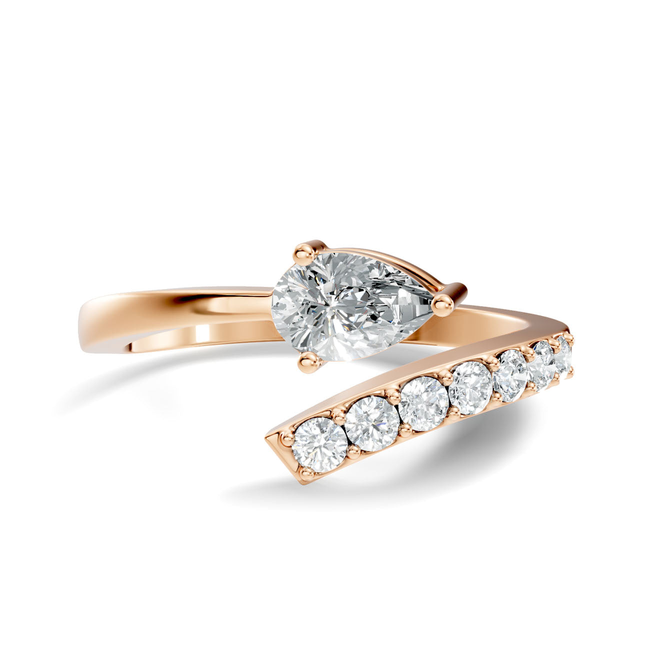 .42 Ct. Pear Diamond Open Bypass Ring (GJSLR-092) 9