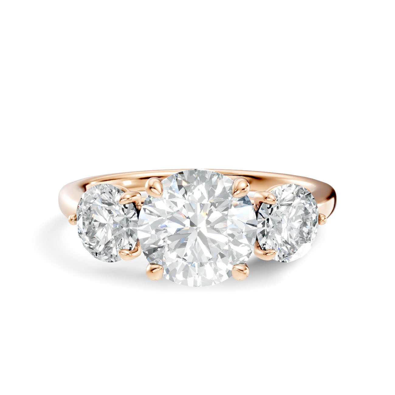 2.50 Ct. Three-Stone Round Diamond Ring with Prong Settings (L2-27#10053L) 4