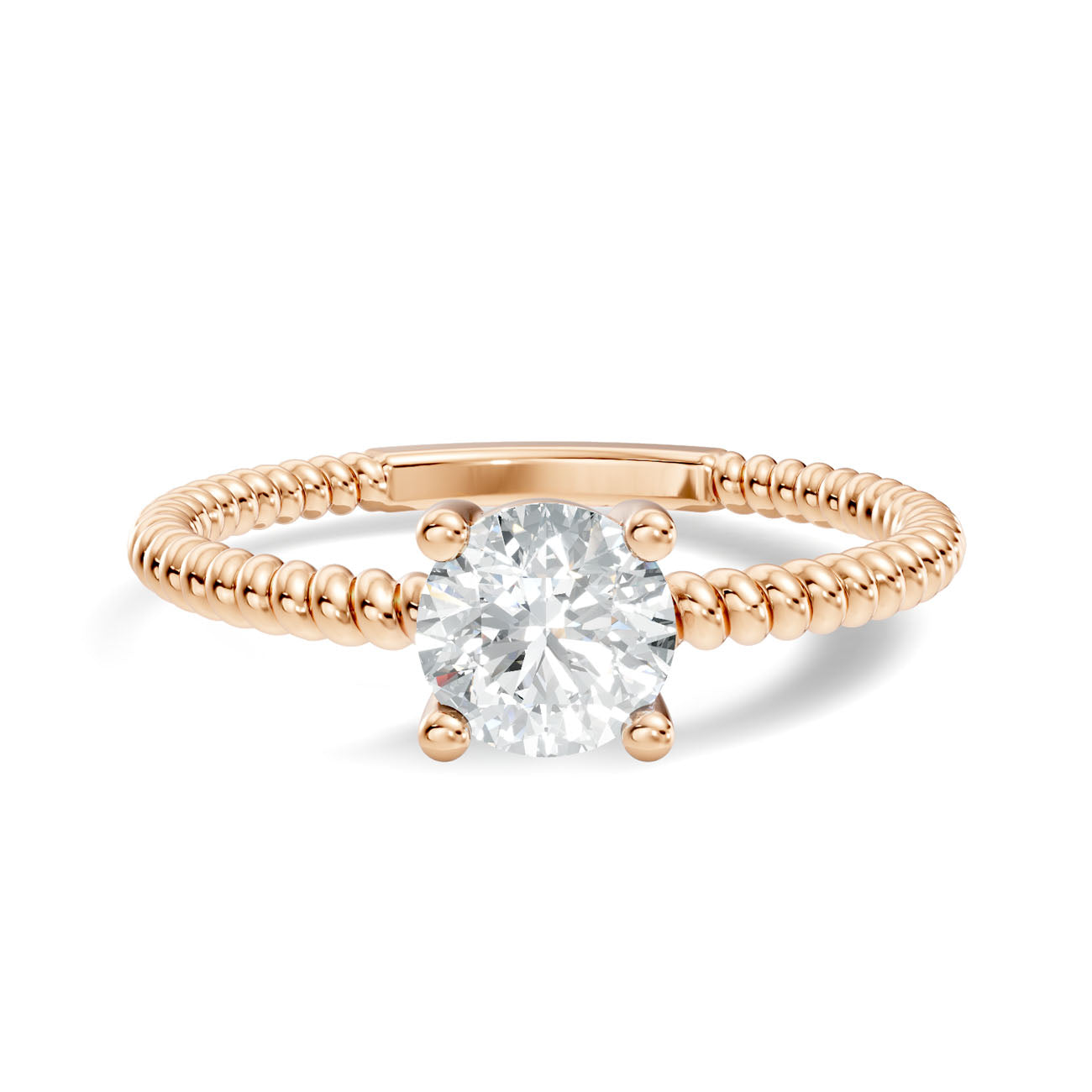.50 Ct. Round Diamond Solitaire Ring with Beaded Band (GJSLR-011) 10