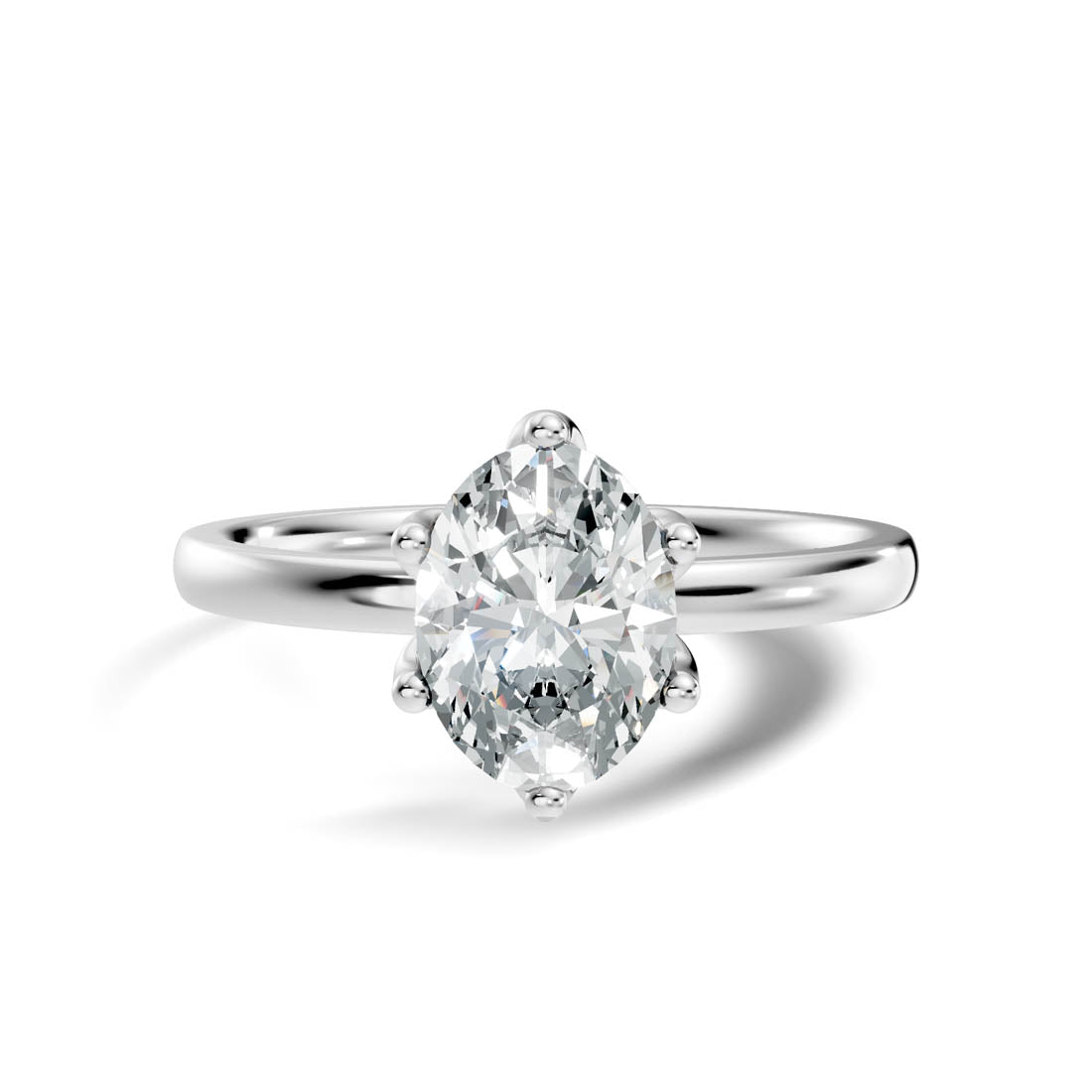 1.00 Ct. Oval Diamond Solitaire Ring with Six-Prong Setting (b11-b) 6