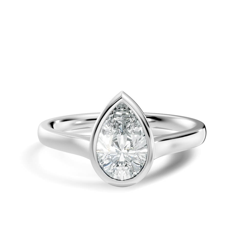 .75 Ct. Pear-Cut Diamond Solitaire Ring with Bezel Setting (b9-c) 16