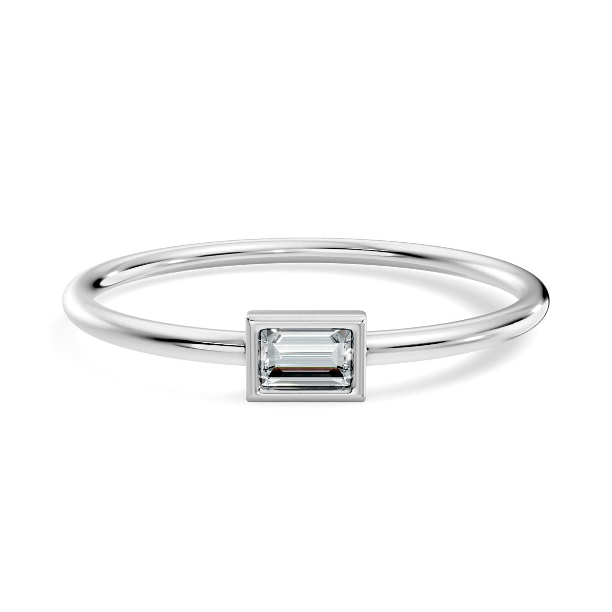 .10 Ct. Baguette Diamond Solitaire Bezel Ring (5-30203716698178) 6