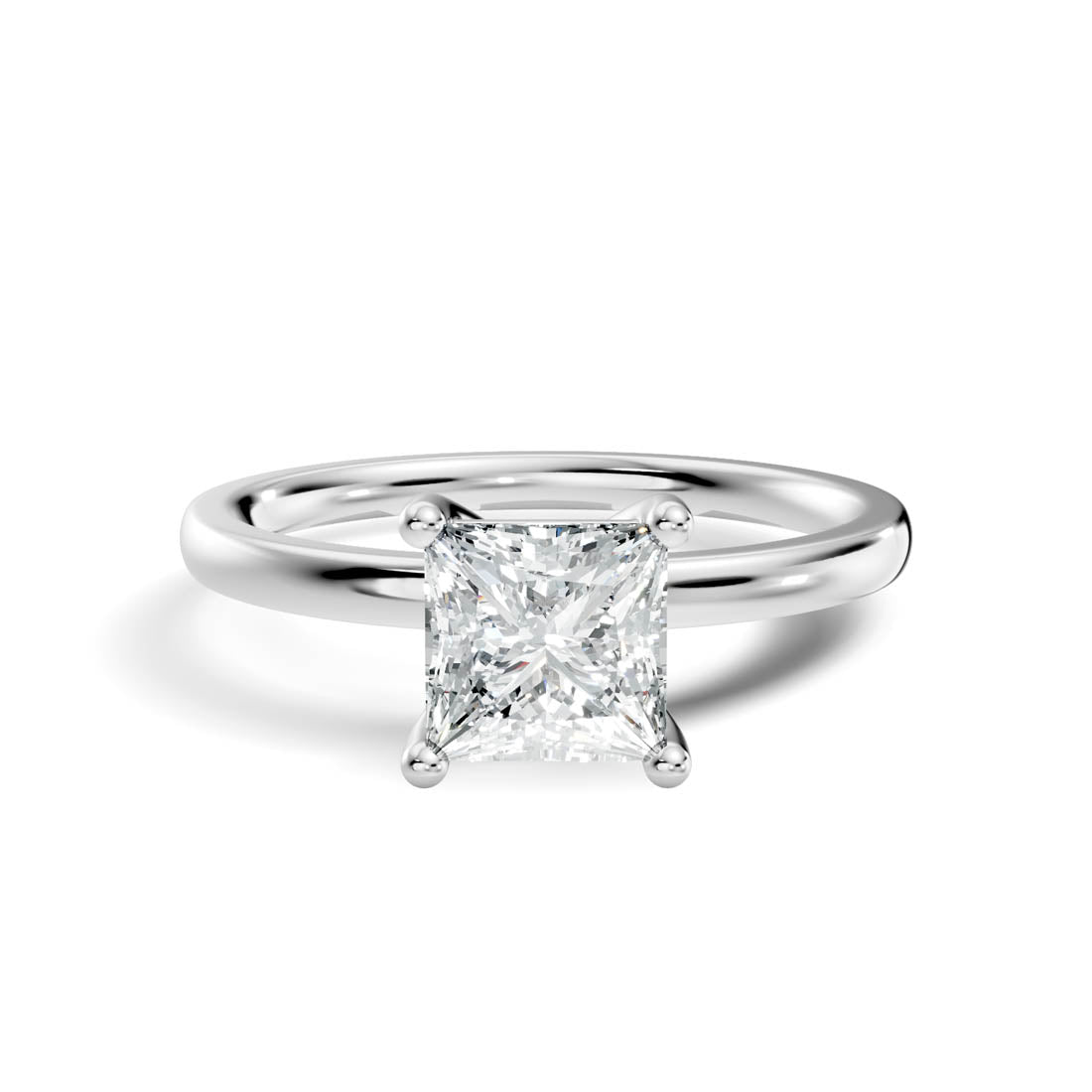 .50-1.00 Ct. Princess Cut Diamond Solitaire Ring with Classic Prong Setting (b12-d) 5