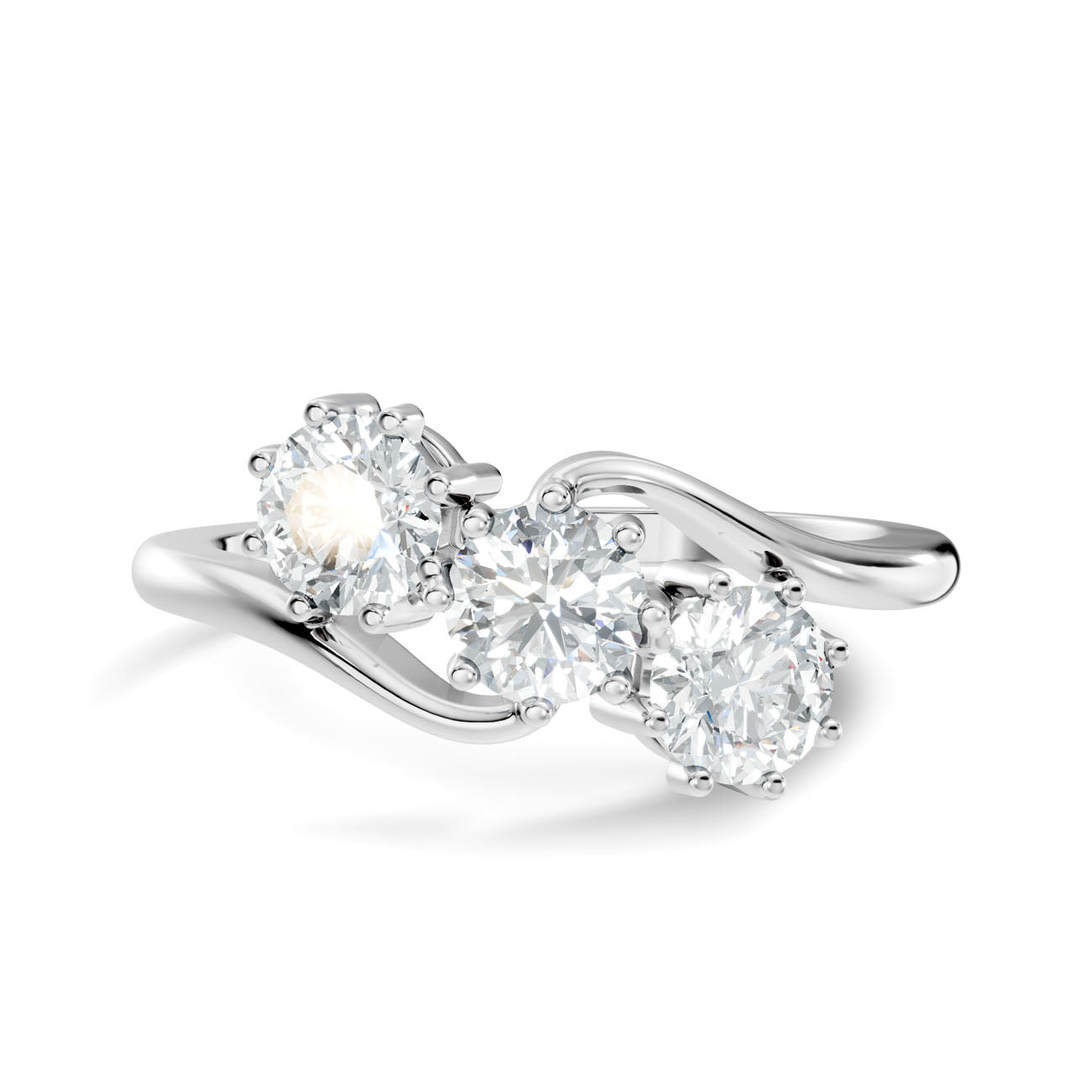 .90 Ct. Round Three-Stone Diamond Ring (GJSLR-090) 6