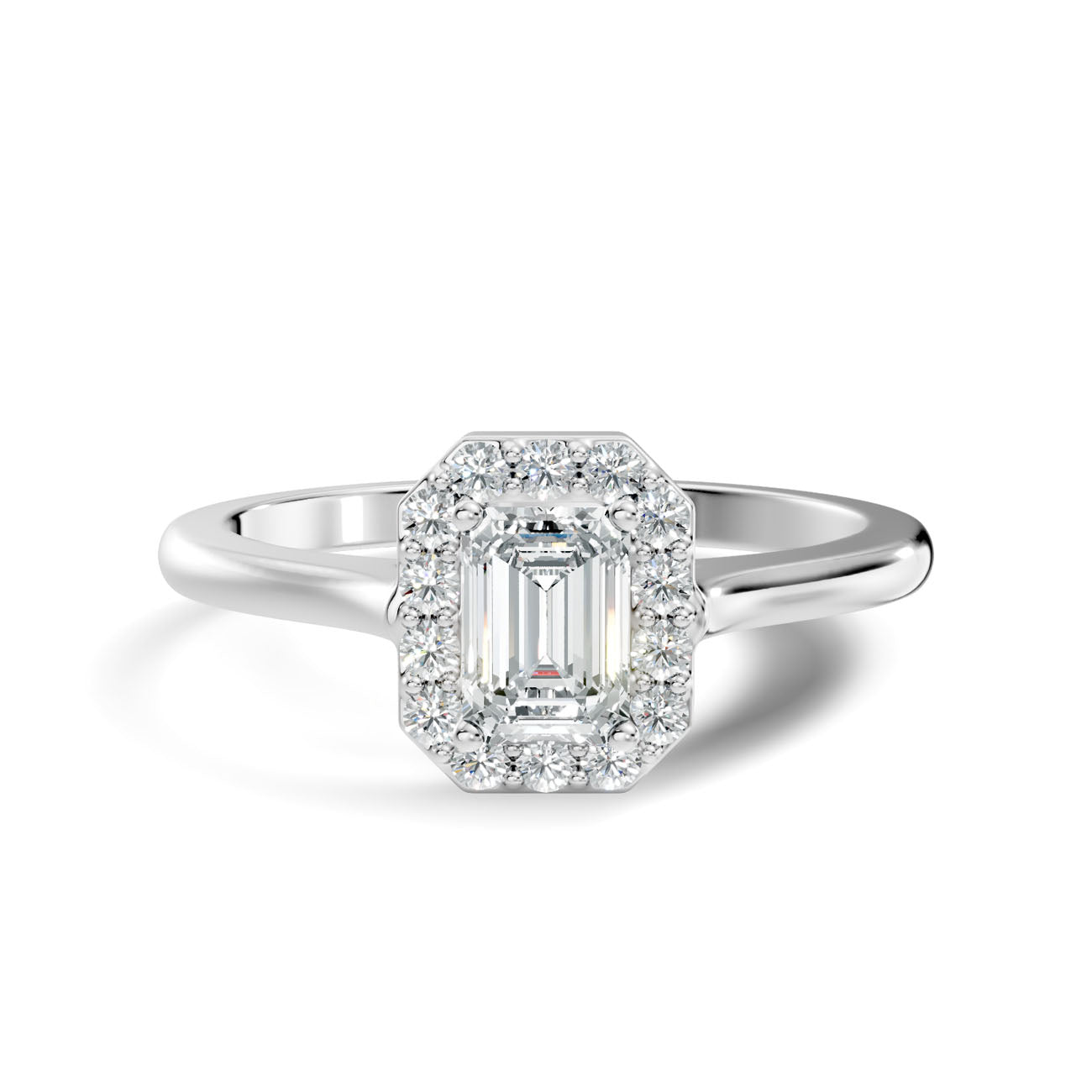 .50 Ct. Emerald Cut Diamond Halo Engagement Ring (GJSLR-033) 10