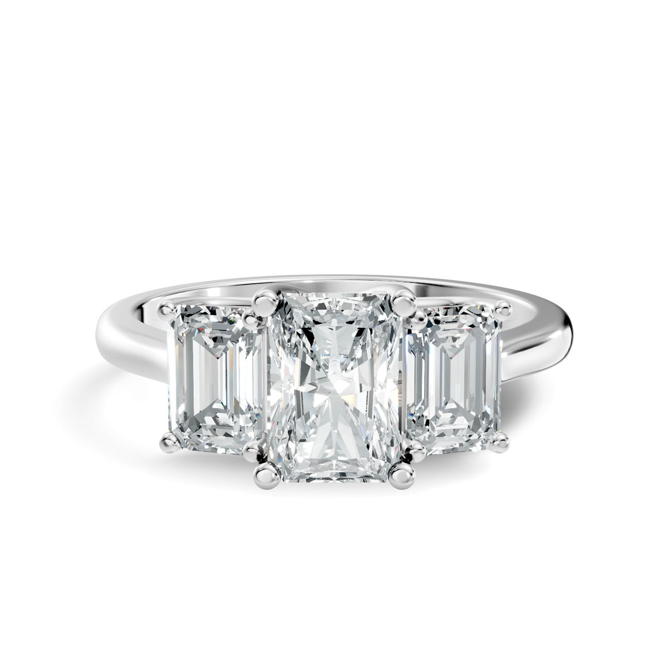 2.08 Ct. Radiant Cut Diamond Ring with Emerald Cut Side Stones (GJSLR-029) 10