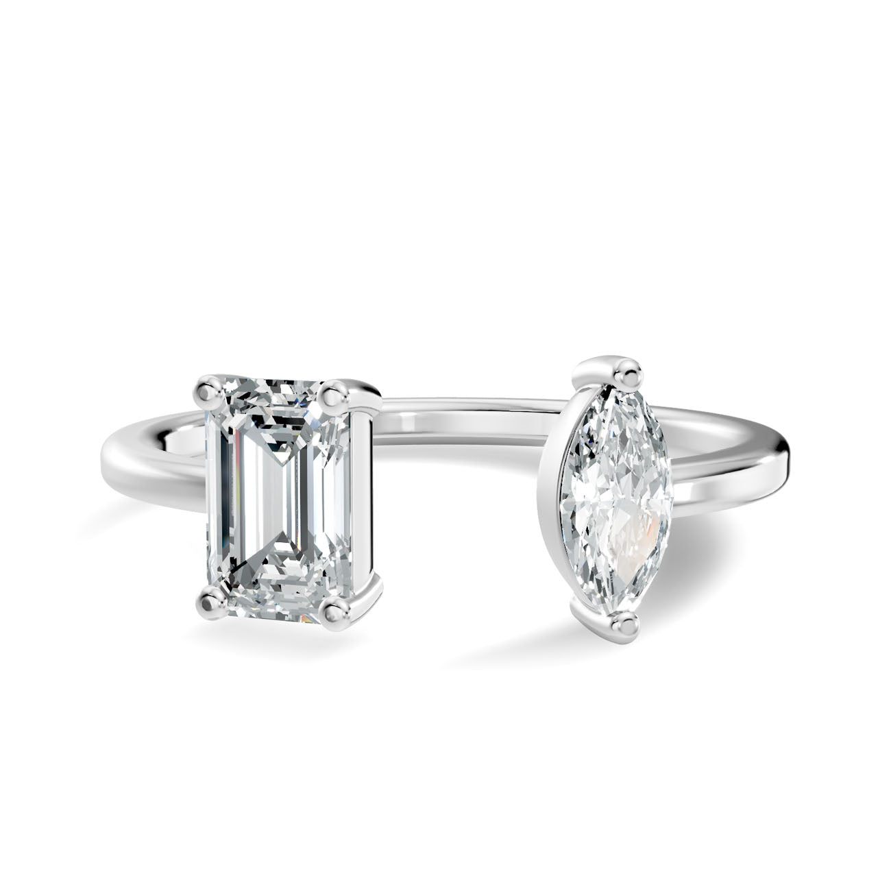 .63 Ct. Emerald & Marquise Diamond Open Ring (GJSLR-09) 6