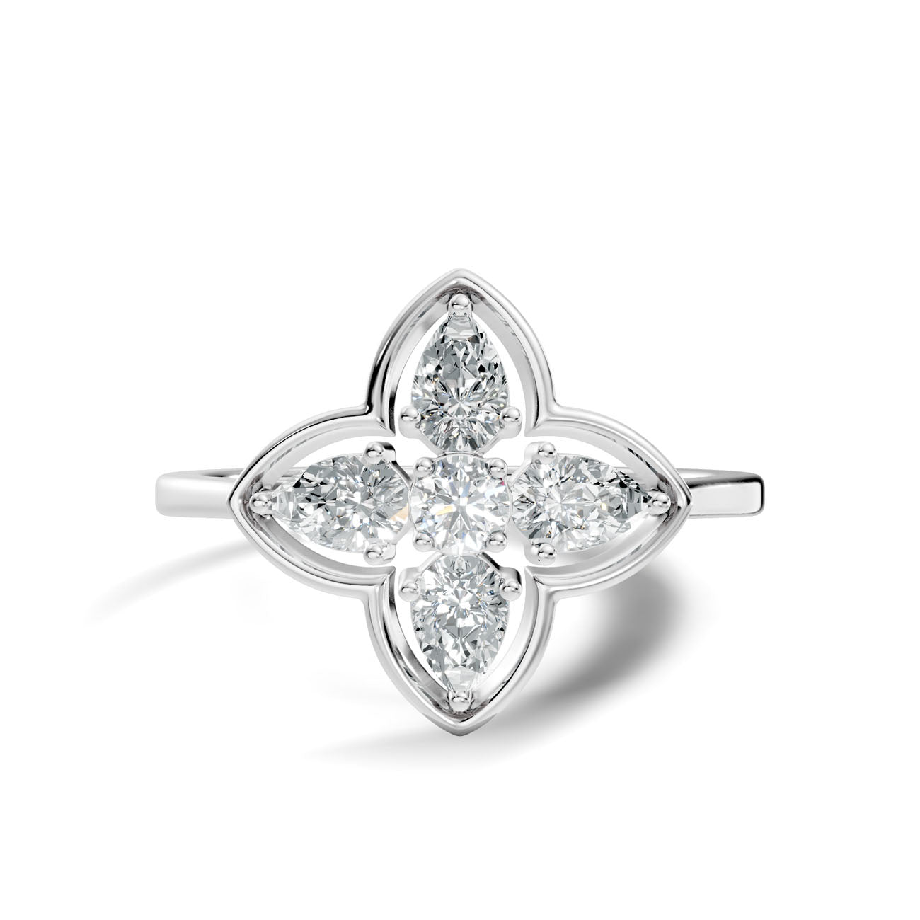 .42 Ct. Pear-Shaped Diamond Floral Cluster Ring (GJSLR-097) 6