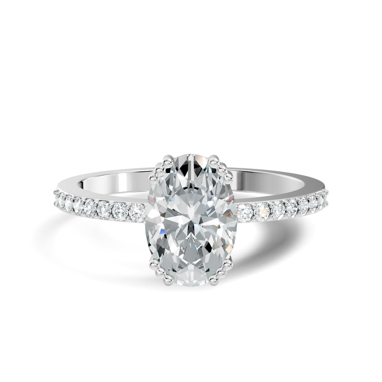 1.03 Ct. Oval Diamond Ring with Pavé Band (GJSLR-088) 10