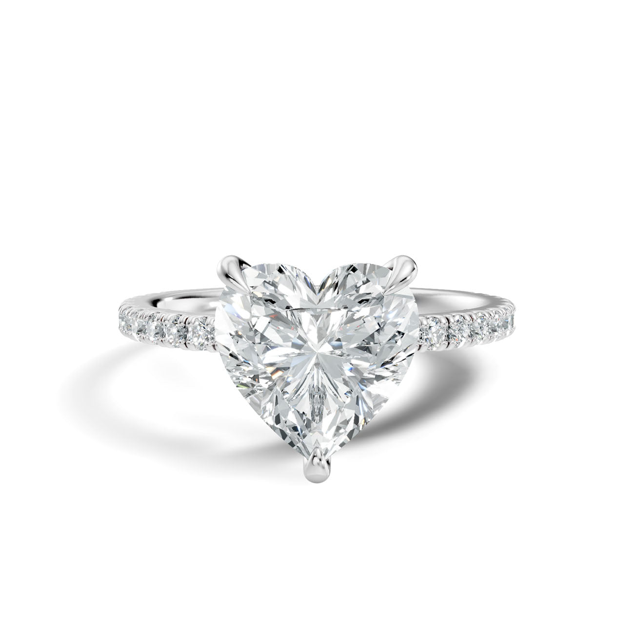 2.10 Ct. Heart Diamond Hidden Halo Pavé Ring (L2-27#10063L) 10