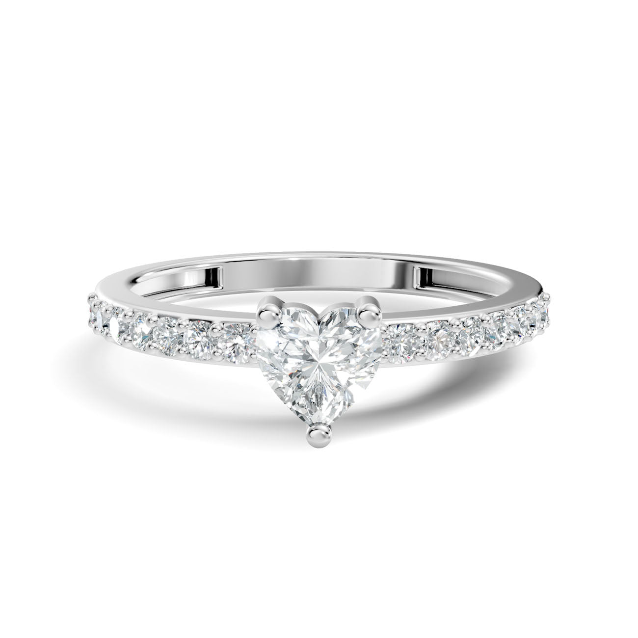 .56 Ct. Heart-Shaped Diamond Ring with Pavé Band (GJSLR-027) 10