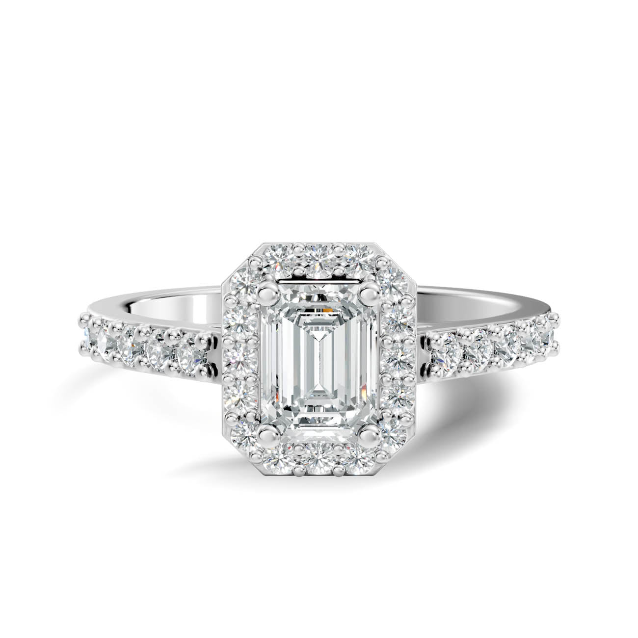 .80 Ct. Emerald Cut Halo Diamond Engagement Ring (GJSLR-02) 10