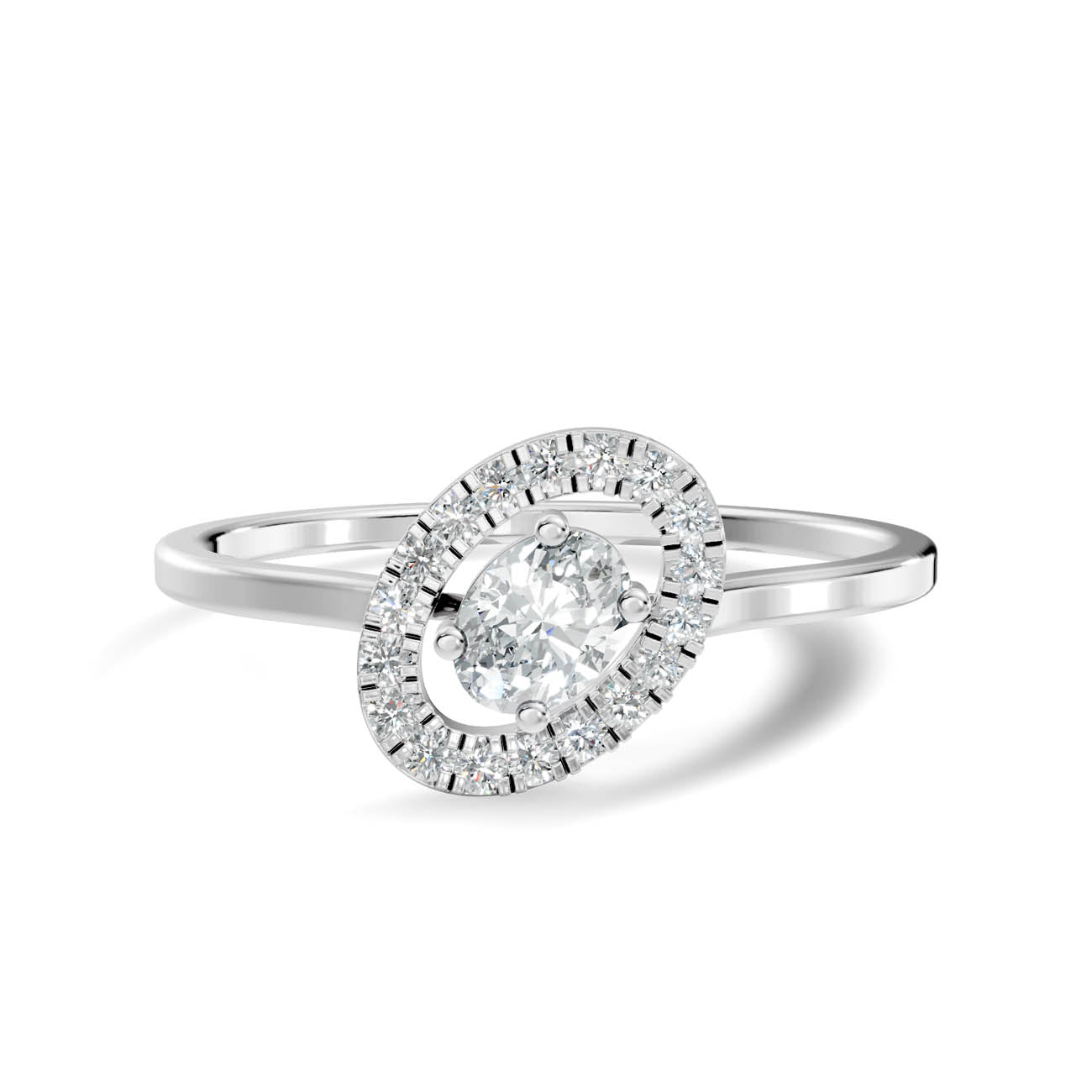 .22 Ct. Oval Diamond Halo Ring with Milgrain Detailing (GJSLR-07) 13