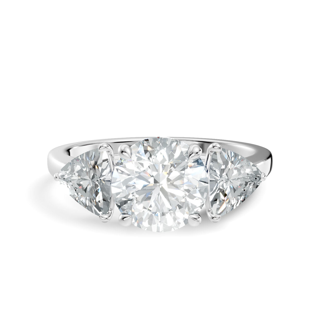 2.45 Ct. Round Diamond Ring with Trillion Side Stones (L2-27#10055L) 6