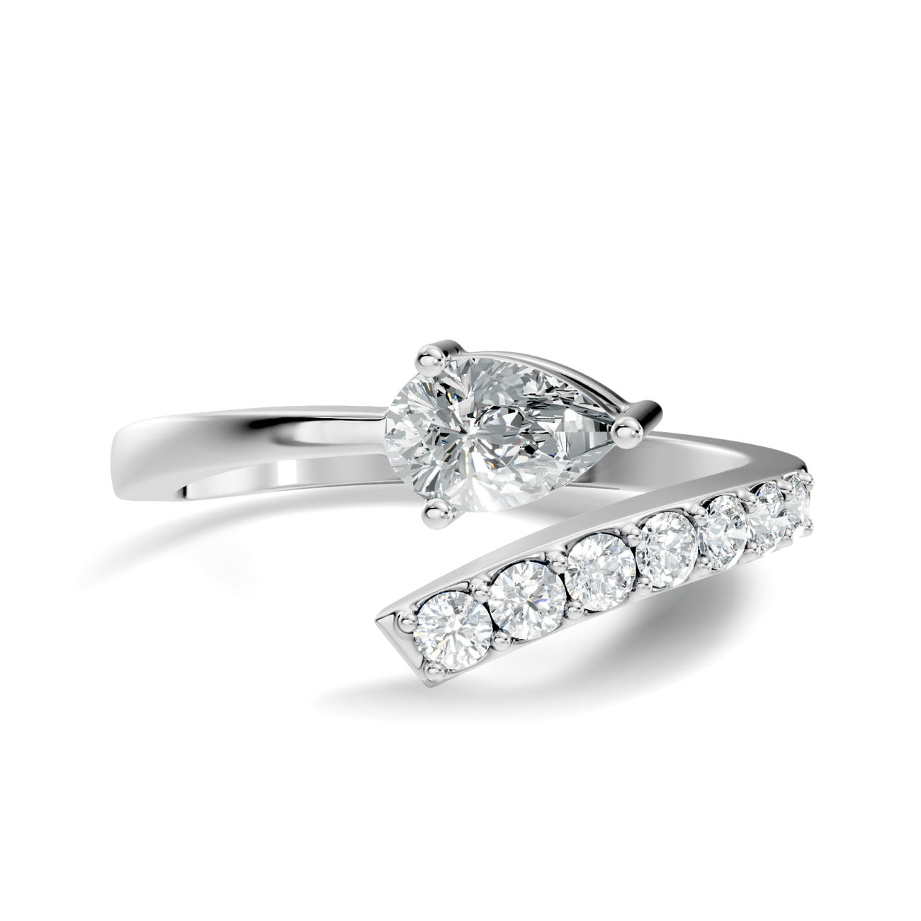 .42 Ct. Pear Diamond Open Bypass Ring (GJSLR-092) 10