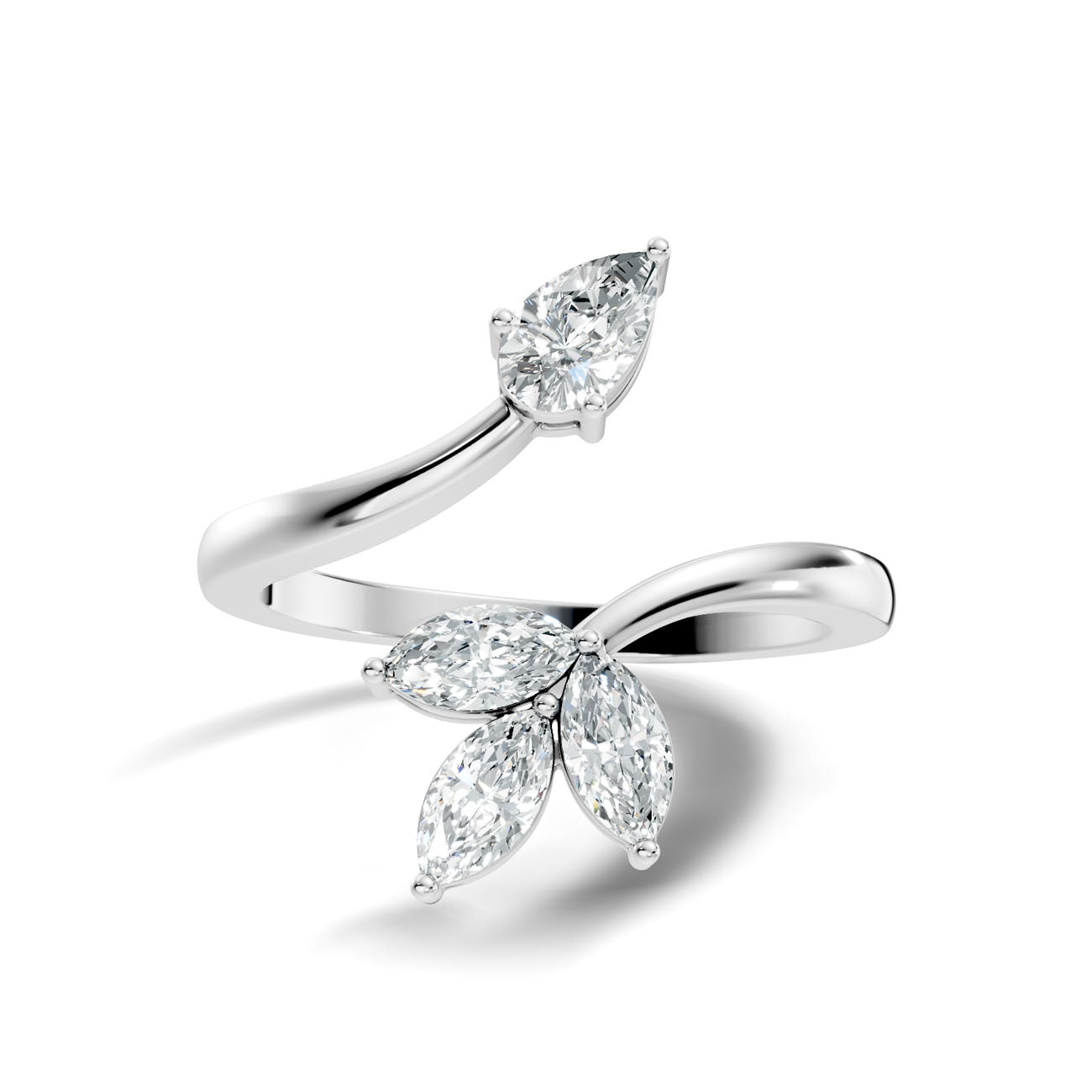 .50 Ct. Pear and Marquise Diamond Open Wrap Ring (GJSLR-0102) 10