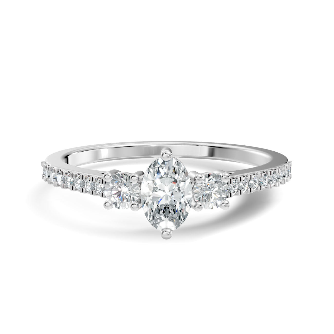 .40 Ct. Oval Diamond Engagement Ring with Round Side Stones (GJSLR-018) 10