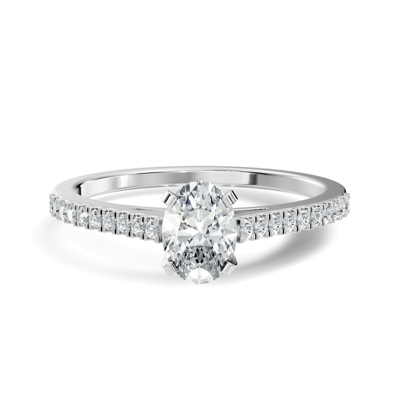 .43 Ct. Oval Diamond Ring with Pavé Band (GJSLR-020) 6