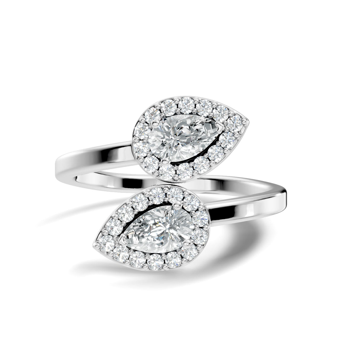 .50 Ct. Pear Diamond Double Halo Bypass Ring (GJSLR-046) 6