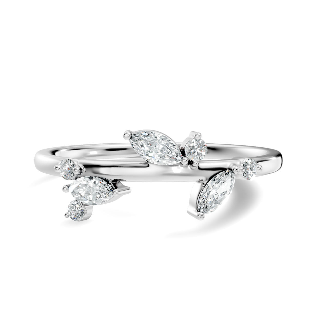 .22 Ct. Marquise Diamond Leaf-Inspired Cluster Ring (L2-27#10004L) 10