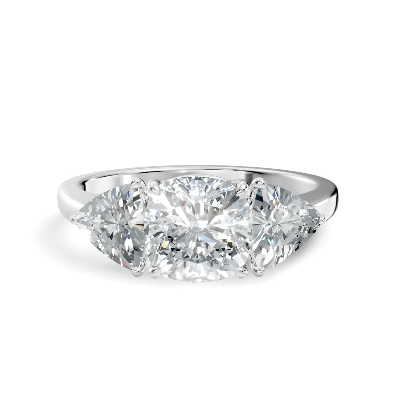 2.37 Ct. Cushion Cut Diamond Ring with Marquise Side Stones (L2-27#10051L) 11