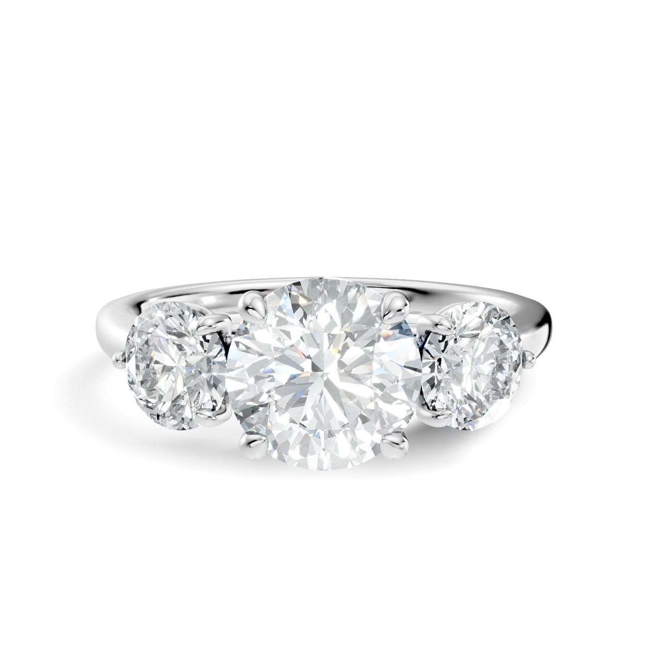 2.50 Ct. Three-Stone Round Diamond Ring with Prong Settings (L2-27#10053L) 6