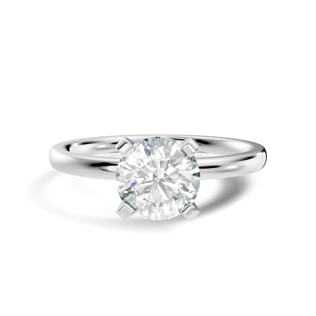 1.00 Ct. Round Diamond Solitaire Ring with Four-Prong Setting (b10-a) 6