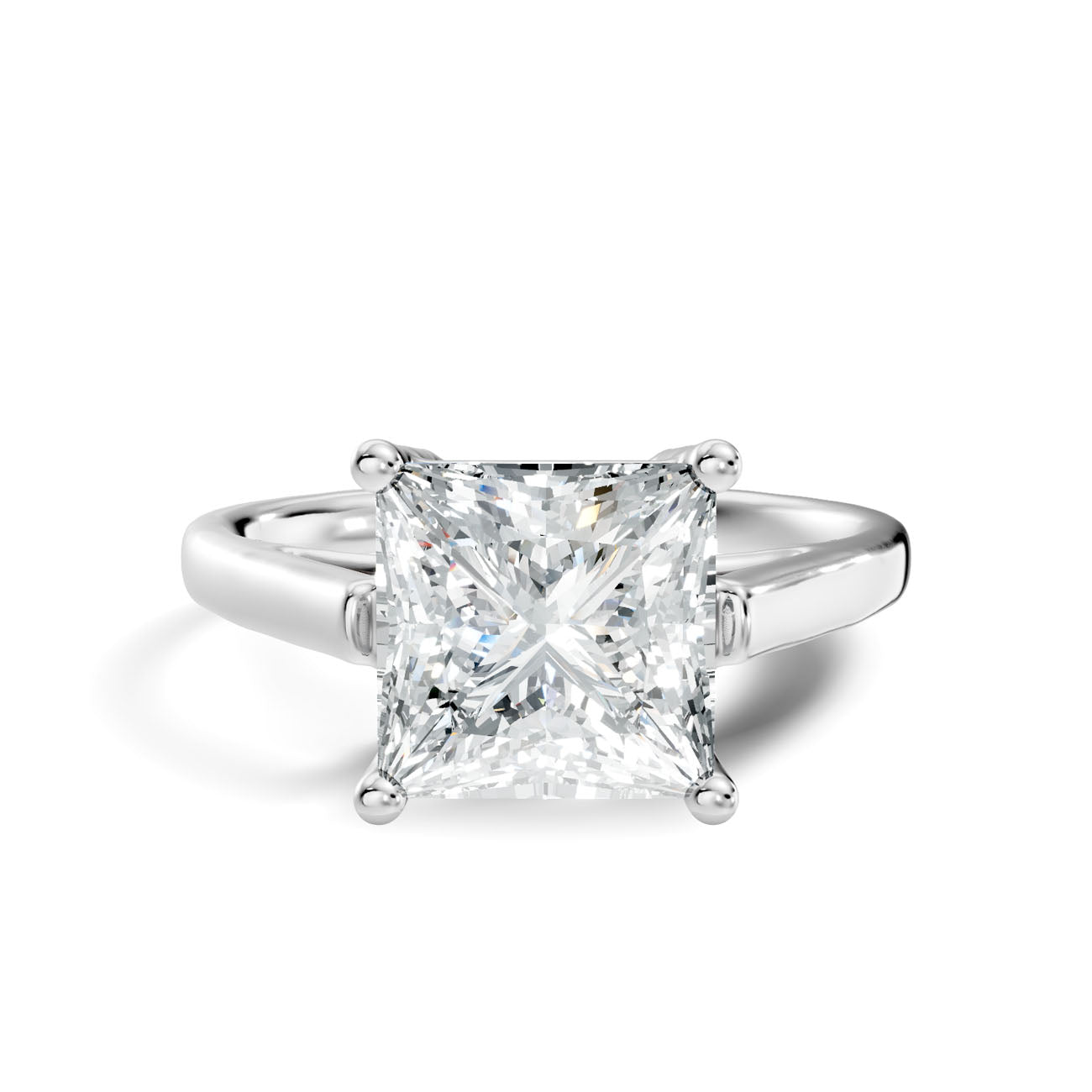 2.65 Ct. Princess Cut Diamond Solitaire Ring with Four-Prong Setting (L2-27#10012L) 10