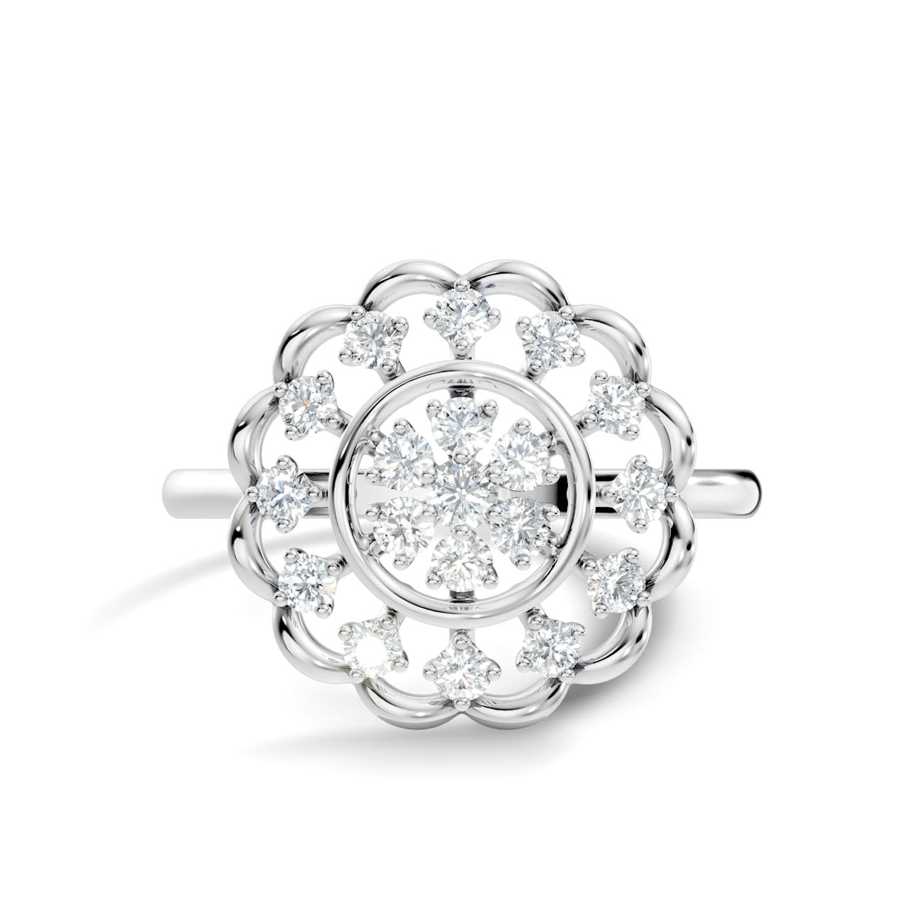 .20 Ct. Round Diamond Floral Cluster Halo Ring (GJSLR-037) 6