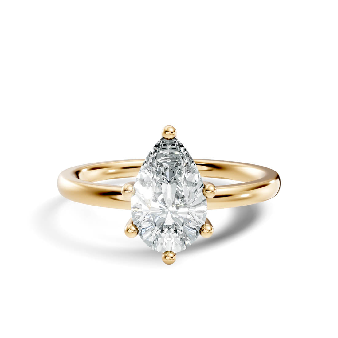 .50-1.00 Ct. Pear-Cut Diamond Solitaire Ring with Five-Prong Setting (b12-c) 3
